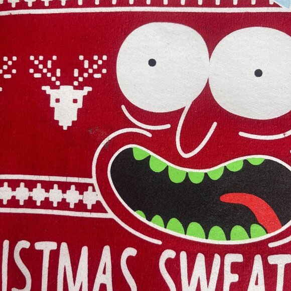 Rick & Morty Christmas Sweatshirt Mens Large Red - Picture 6 of 10